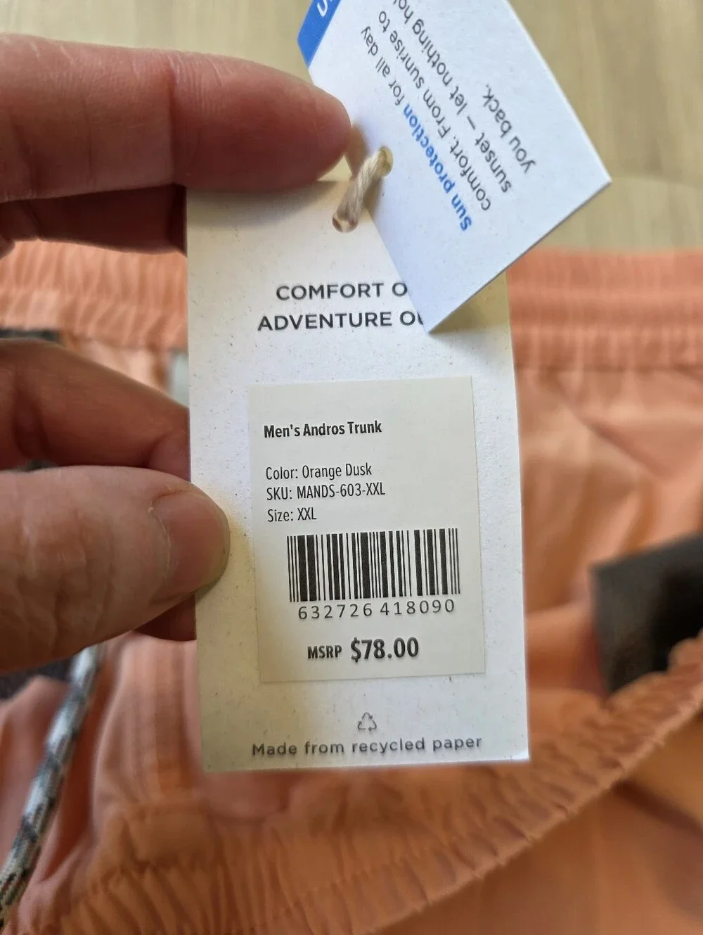 Free Fly Andros Swim Trunks Size XXL Orange Dusk